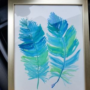 Feather watercolor painting